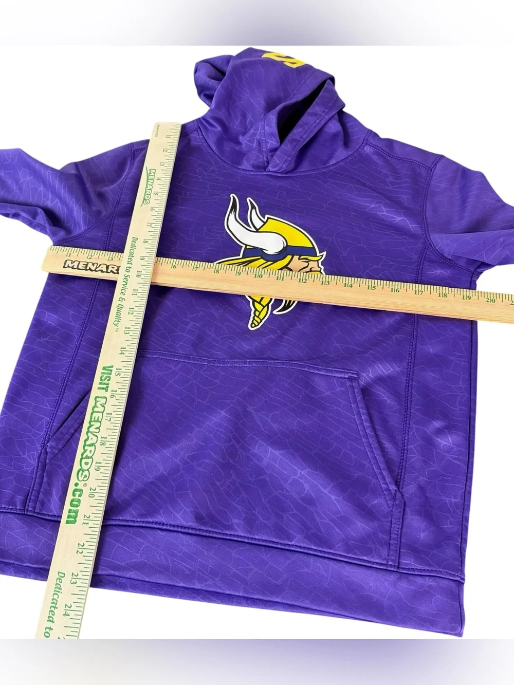 NFL Minnesota Vikings Hoodie Youth Large Pullover Purple Sweatshirt (856 - Picture 4 of 10